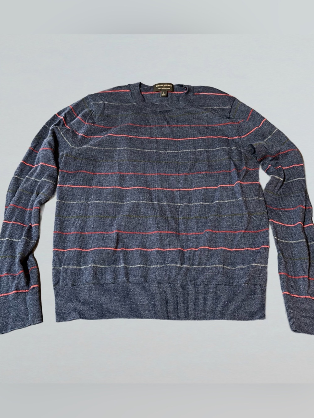 Vintage Banana Republic Navy Striped Wool Sweater